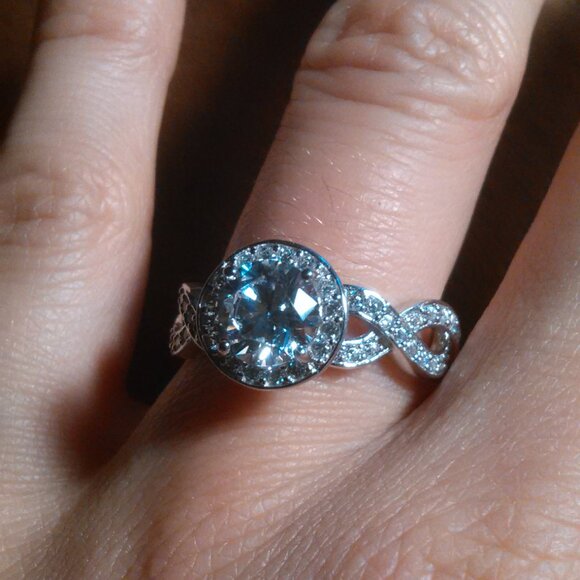 Simulated Diamond Sterling Silver Ring (Size 8) - Picture 8 of 14